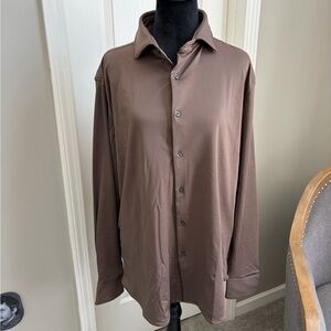 Men's Casual Button Down Shirt - Brown